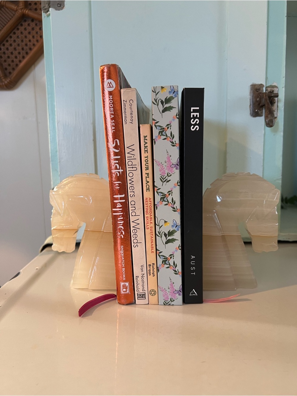 Vintage Marble Horse Head Bookends